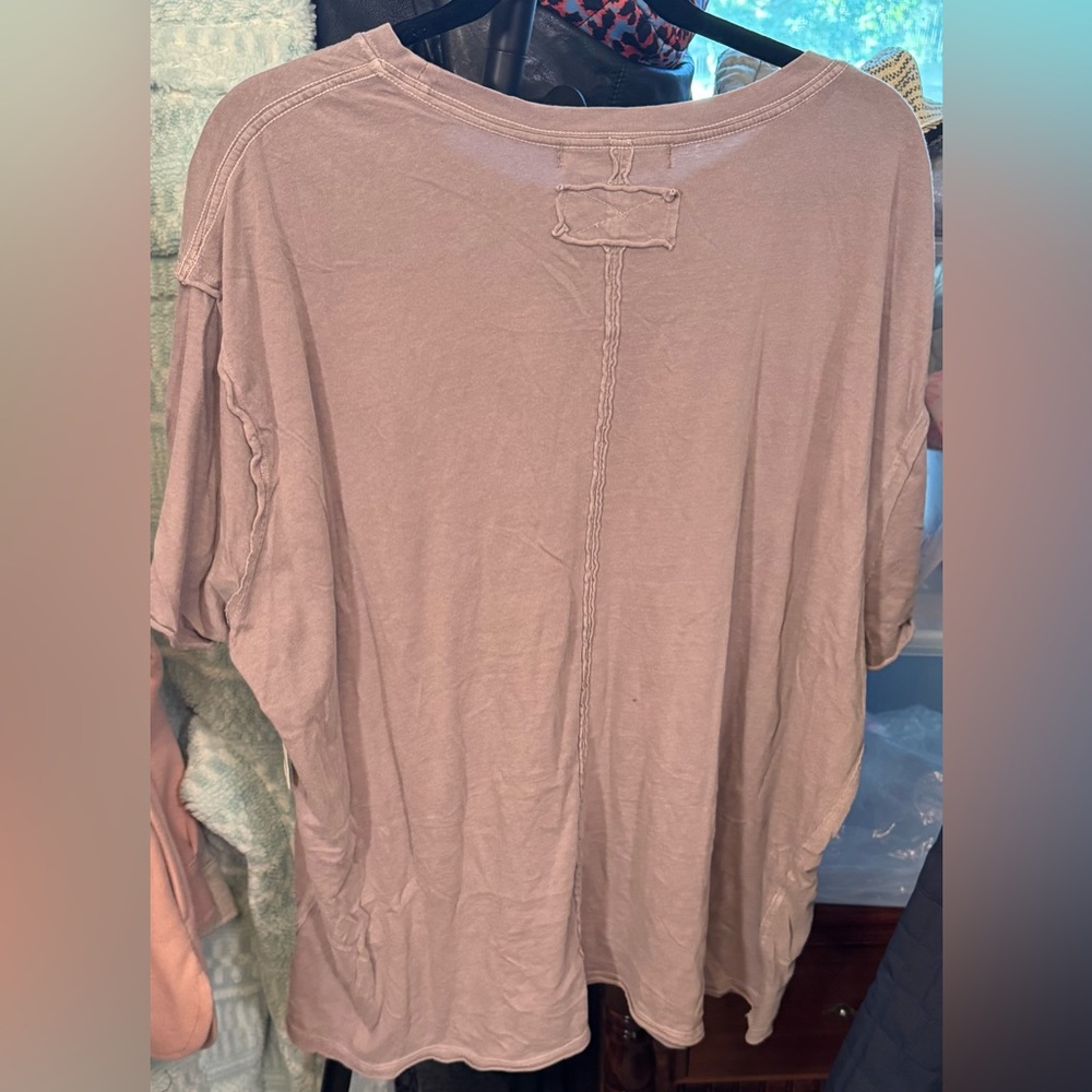 NWT Free People We the Free Nina Tee - quail orchid purple grey - XL - Picture 7 of 8